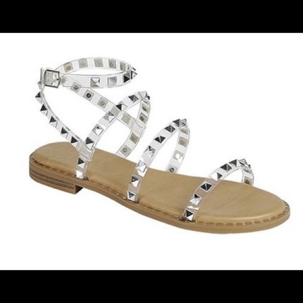 Clear & Silver Strappy Sandals